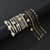 14Pcs/Set Bohemian Rice Beads Starfish Shell Anklet Sets for Women Retro Gold Color Multilayer Foot Chain Vacation Jewelry Gifts