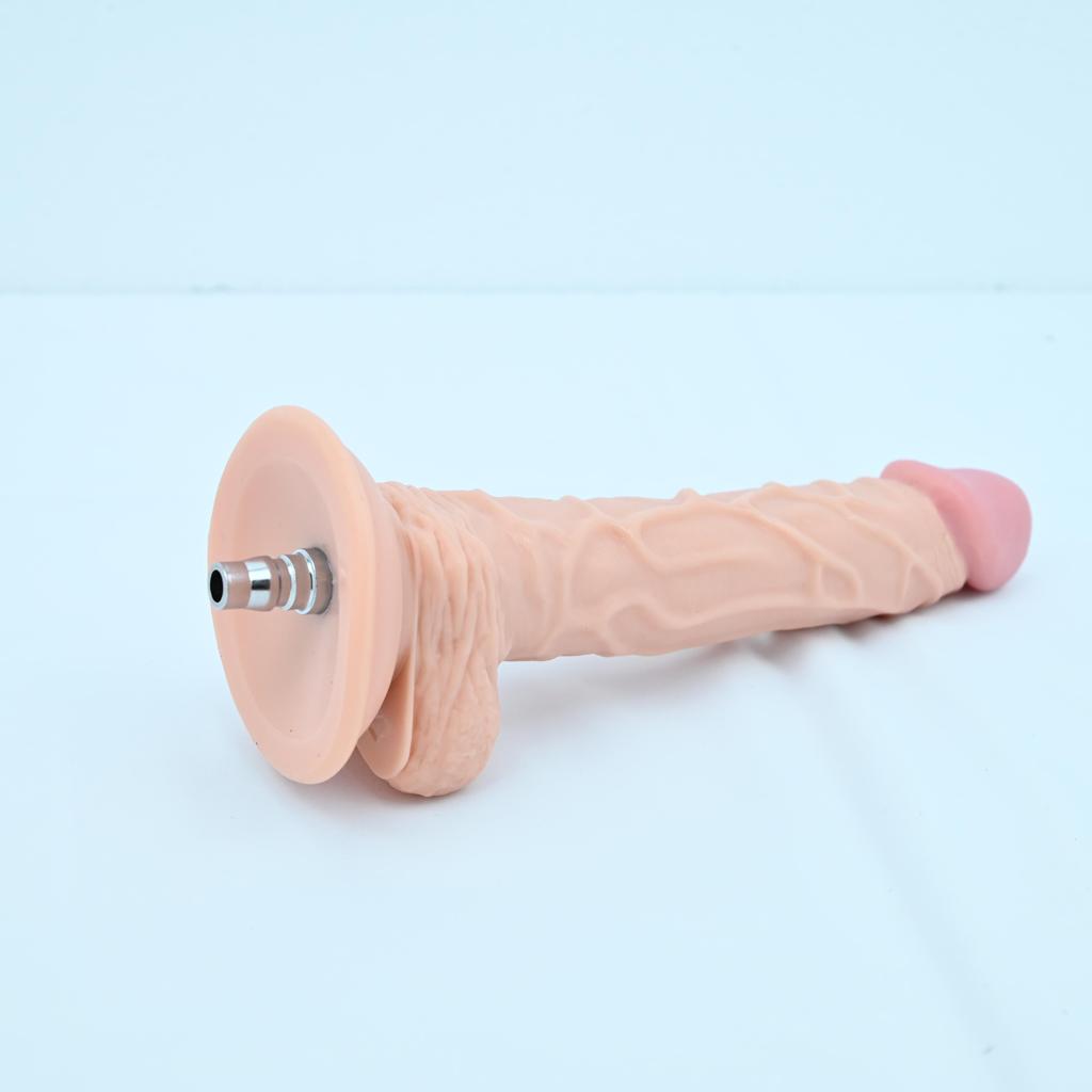 Sex Machine Attachment ROUGH BEAST 9.65" Black/Flesh Dildo for Sex Machine Vac-u-lock Love Machine Attachment Anal Plug Adult Sex Toys