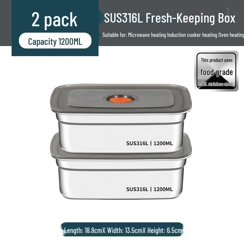 Stainless Steel Food-Grade Rectangular Dish Container with Lid