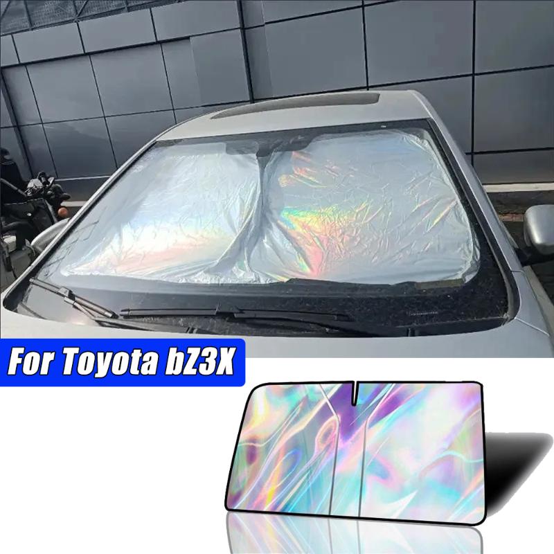 For Toyota bZ3X Car Front Window Sunshade Cover Laser Layer Heat Shield Cooling Folding Windscreen Visor Styling Accessories