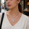 Lightweight Stainless Steel Necklace With Athletic Volleyball Pose And Heart Pendant Neck Chain For Women And Men