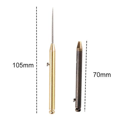 Portable Metal Rust-proof Spring Retractable Push-Pull Toothpick Fruit Fork