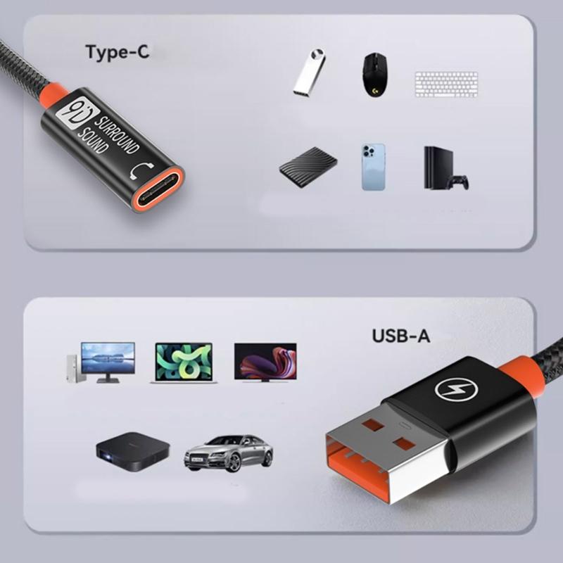 Charging Cable 5Gbps Data Transfer Extension Cord USB to Type C Cord for 15 14 13 12 S20 S20+ Phone Tablet