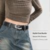 Stylish Oval Cross Metal Buckle Belt Punk Moon Star Design Vintage Gothic Y2k Belt Pu Leather Waistband Jeans Pants Belt Gifts