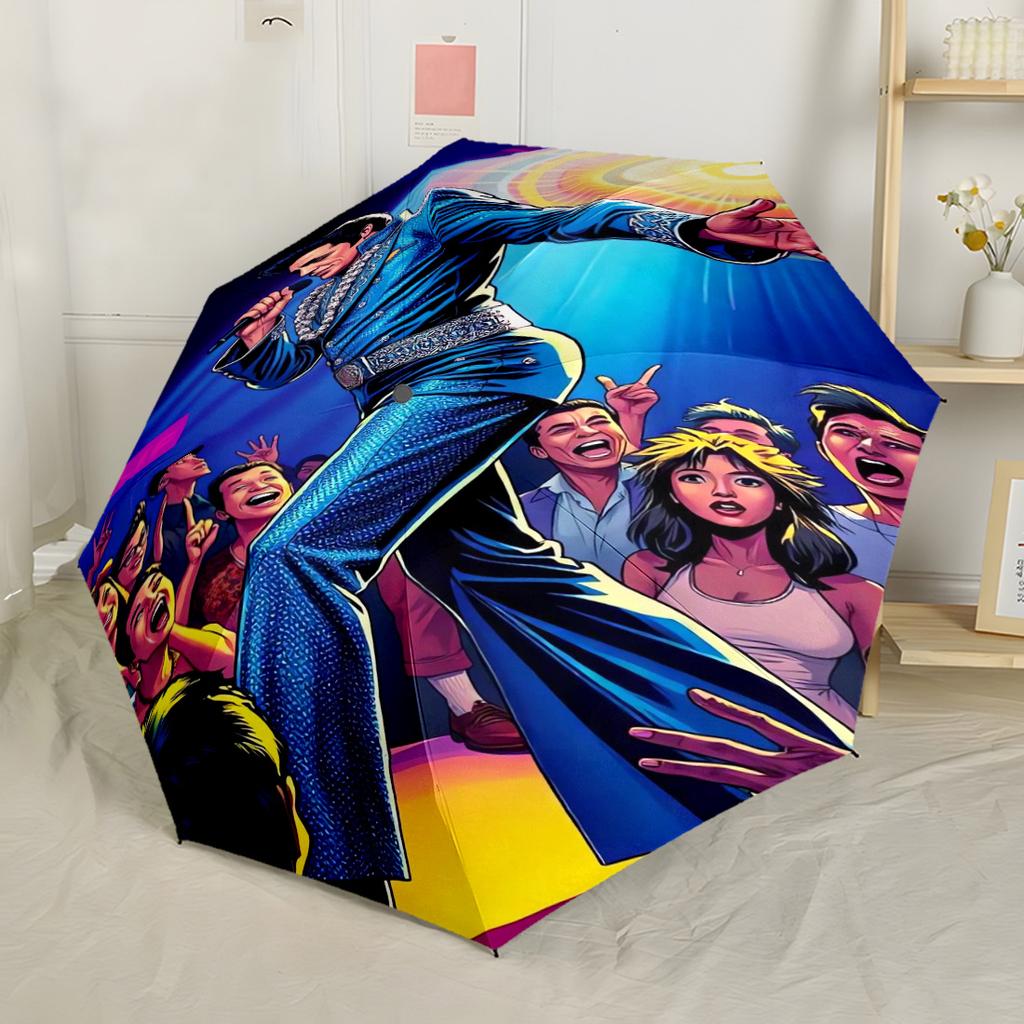 Rock Star Performance Portable Automatic Umbrella Sturdy 8 Rib Shaft Durable Plastic Iron All Season Travel Elegant Women's Umbrella