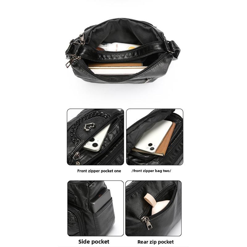 Modische Damen Umhängetasche, Große Kapazität Mehrere Taschen Schultertasche, Stylische Textur Tägliches Rucksack