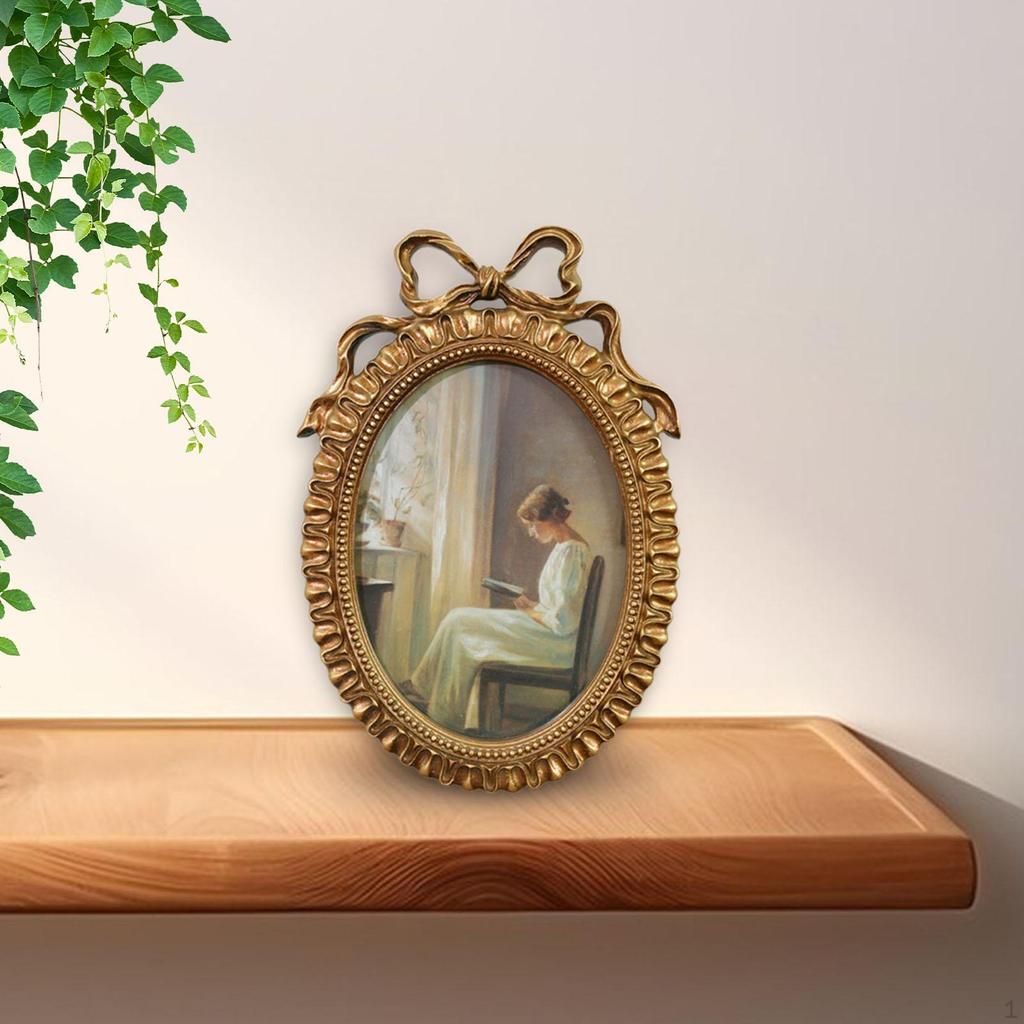 10x9 Inch Oval Photo Frame, Elegant Home Wall Decor, European Vintage