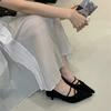 Fashion Versatile Retro Thin Commuter Shoes 2025 Autumn New Temperament Suede Pointed Small Low Heel High Heels
