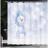 Cozy Snowman Cartoon Winter Shower Curtain, Festive Merry Christmas Bathroom Decor Set