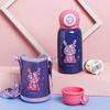Cartoon Children's Straw Water Cup Strap Bouncing Cup Children's Vacuum Double-lid Double-layer Stainless Steel Vacuum Flask