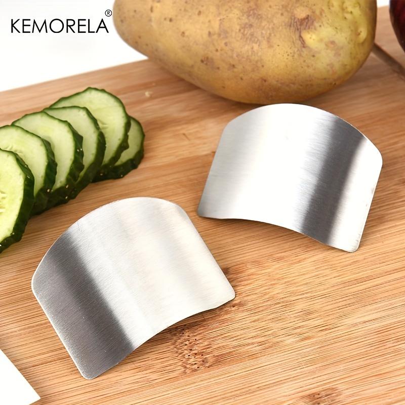 Stainless Steel Vegetable Cutter with Finger Guard Kitchen Safety Tool Hand Protector for Cutting Accessories