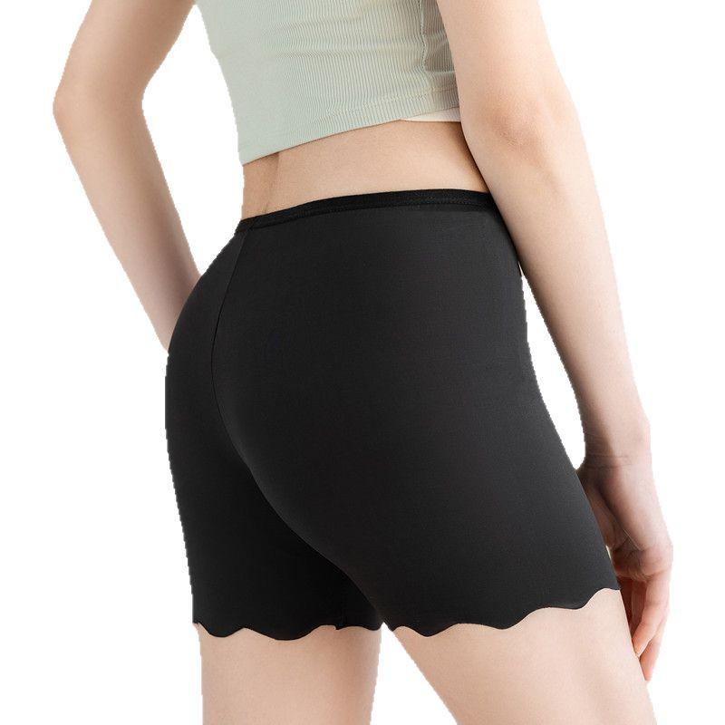 Seamless Ice Silk Anti-Exposure Plus Size Women's Safety Shorts with Non-Curling Edges