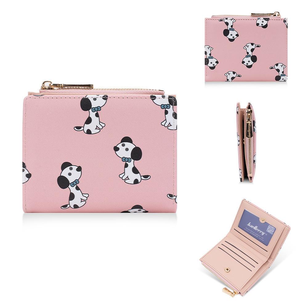 Dog Print Wallet For Women With Rfid Blocking And Zipper Pocket For Daily Use