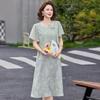 Summer 2026 Floral Print Dress: Chinese Style, Fashionable Loose Fit for Middle-Aged & Elderly Moms