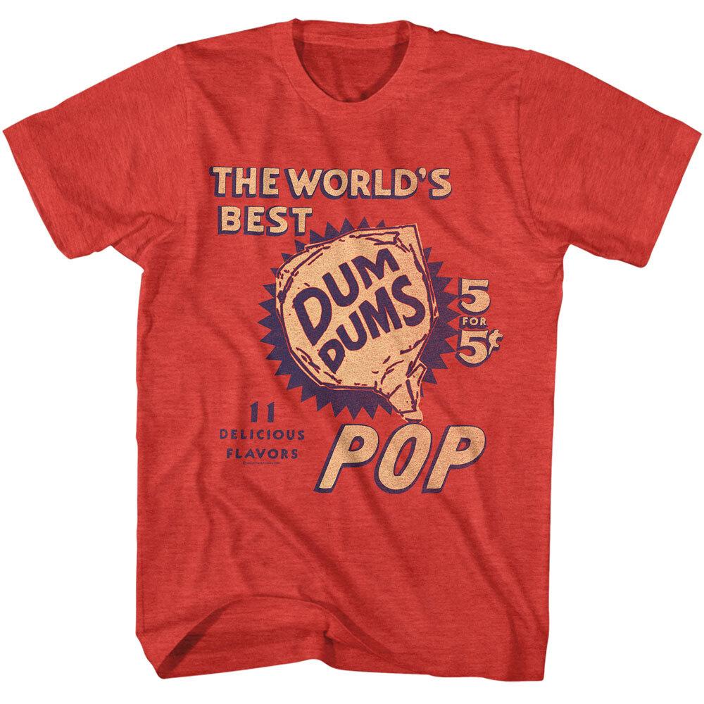 Dum Dums Men039;s Vintage Candy T Shirt Worlds Best Lollipops Red Heather Merch Unisex T-Shirt XXXL