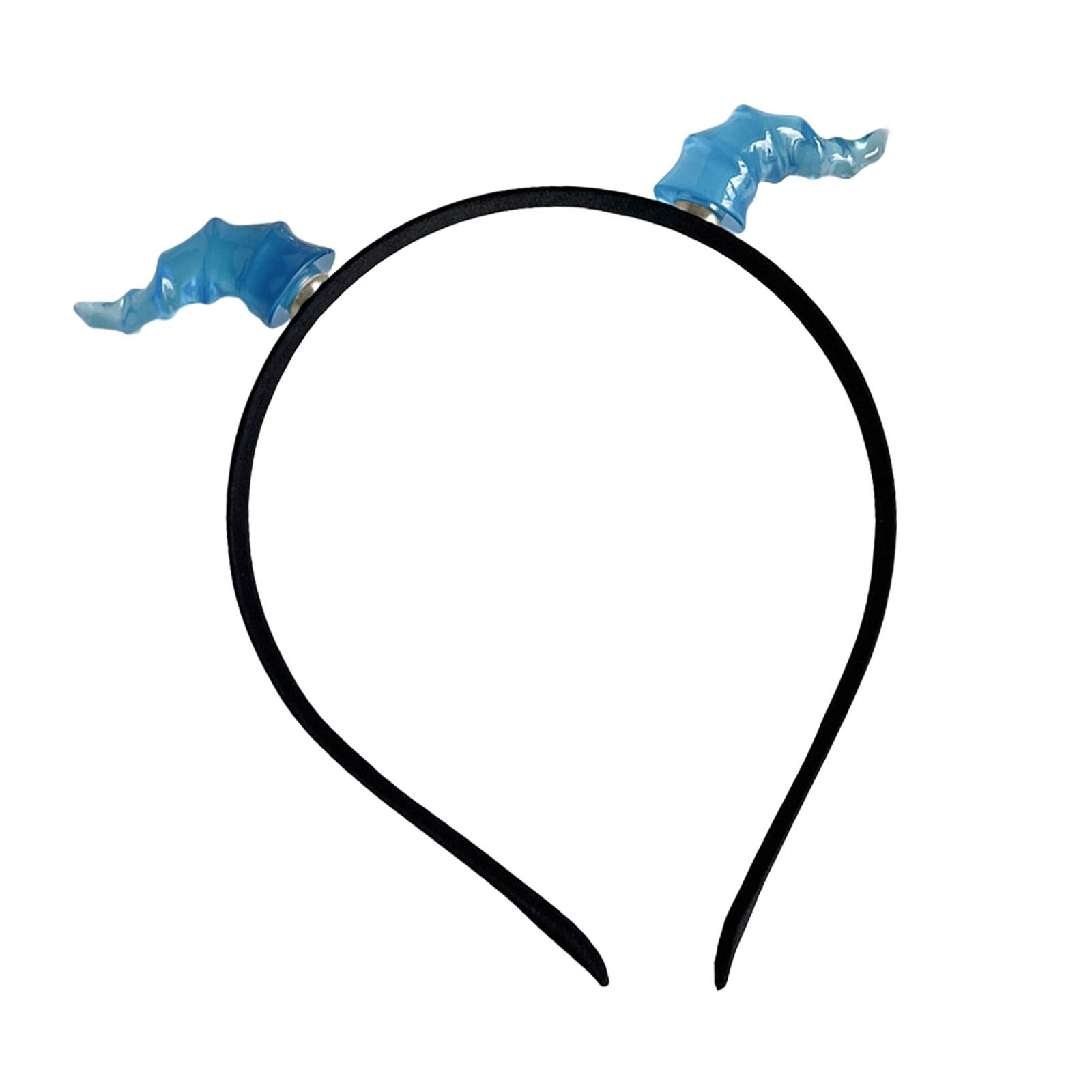 

Children Devil Hairband Anime Cosplay Party Devil Hairband Animal Horn Animation Hair Hoop for Con Role Play синий