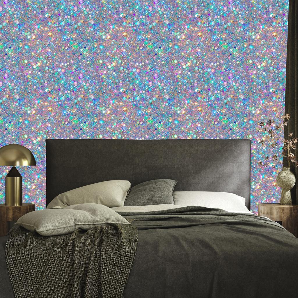 Iridescent glitter wallpaper in blue, purple and gray 50x1000