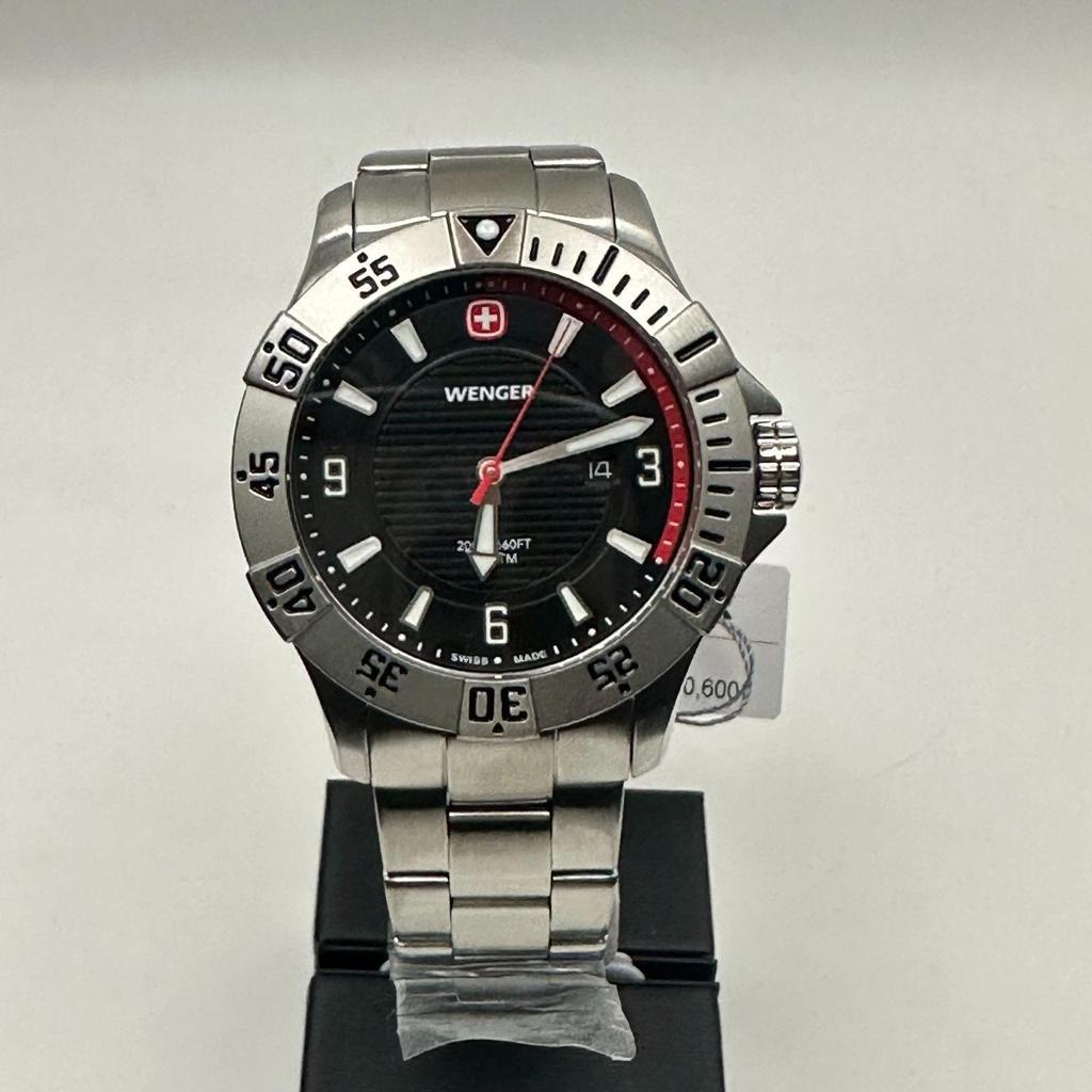Used New and unused  WENGER SEAFORCE 01.0641.139 Quartz Men's Stainless Steel Case (316L) Black Dial 200m Water Resistant [Domestic Genuine Product]