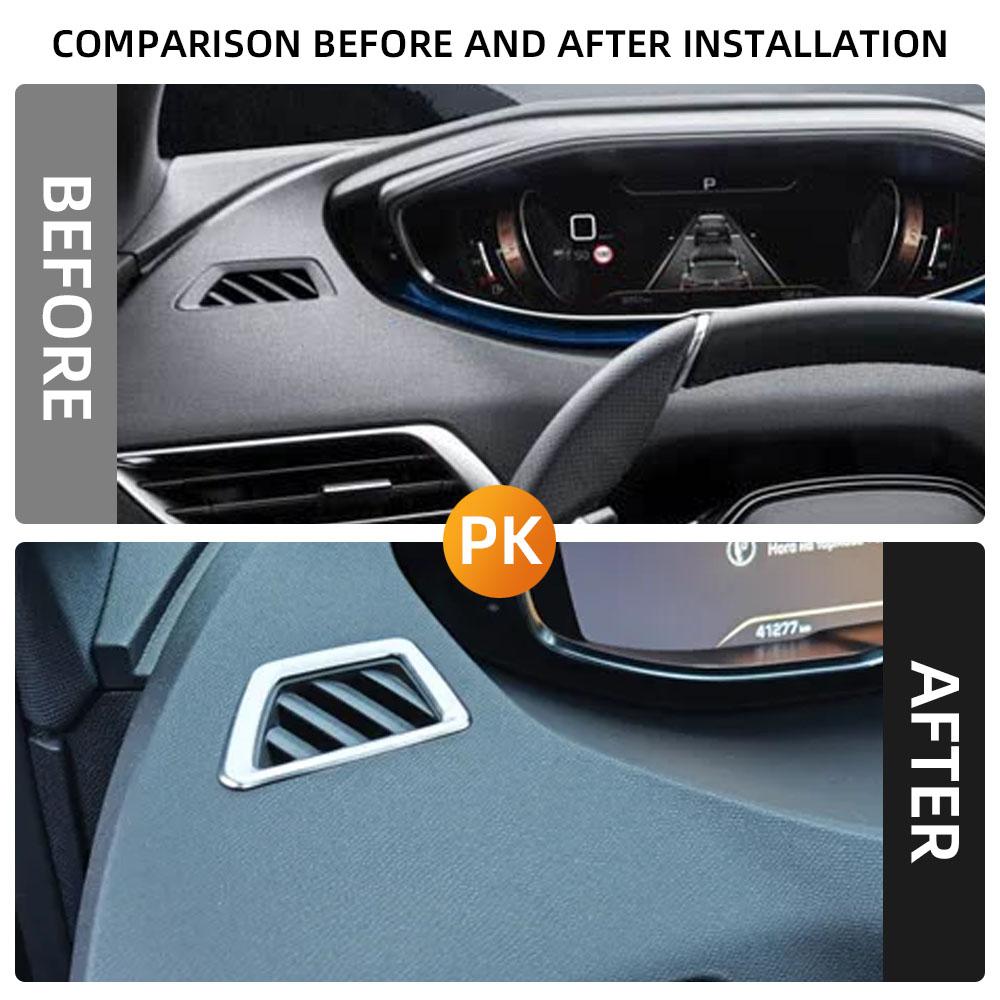 For Peugeot 3008GT 4008 2017 2018 2019 2020 LHD Front AC Vent Frame Air Conditioning Outlet Trim Sticker Cover Accessories