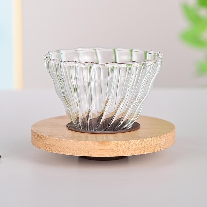 Handmade Glass Coffee Carafe with Filter Set Pour over Coffee Pot Tea Brewing Server Includes Coffee Extraction Cup