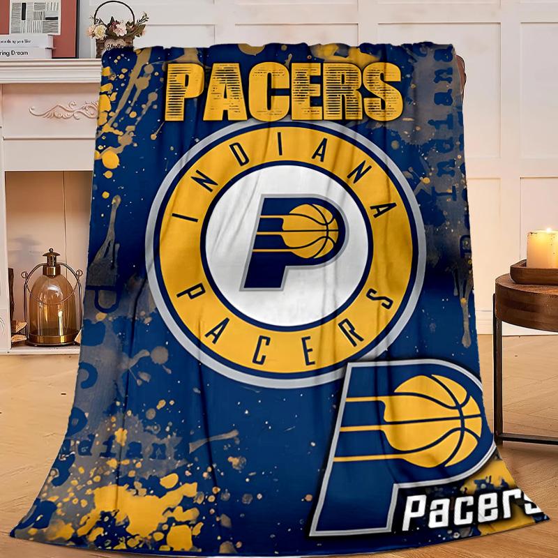 Pacers Basketball Team Blanket Flannel Throw for Sofa, Travel, Camping, Livingroom, Office, Chair and Bed Soft and Warm Holiday gifts