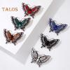 Women Brooch Retro Hollow Butterfly Shape Rhinestone Decor Anti-slip Wear-resistant Suit Coat Collar Hat Scarf Decoration Clothes Pin Prom Party