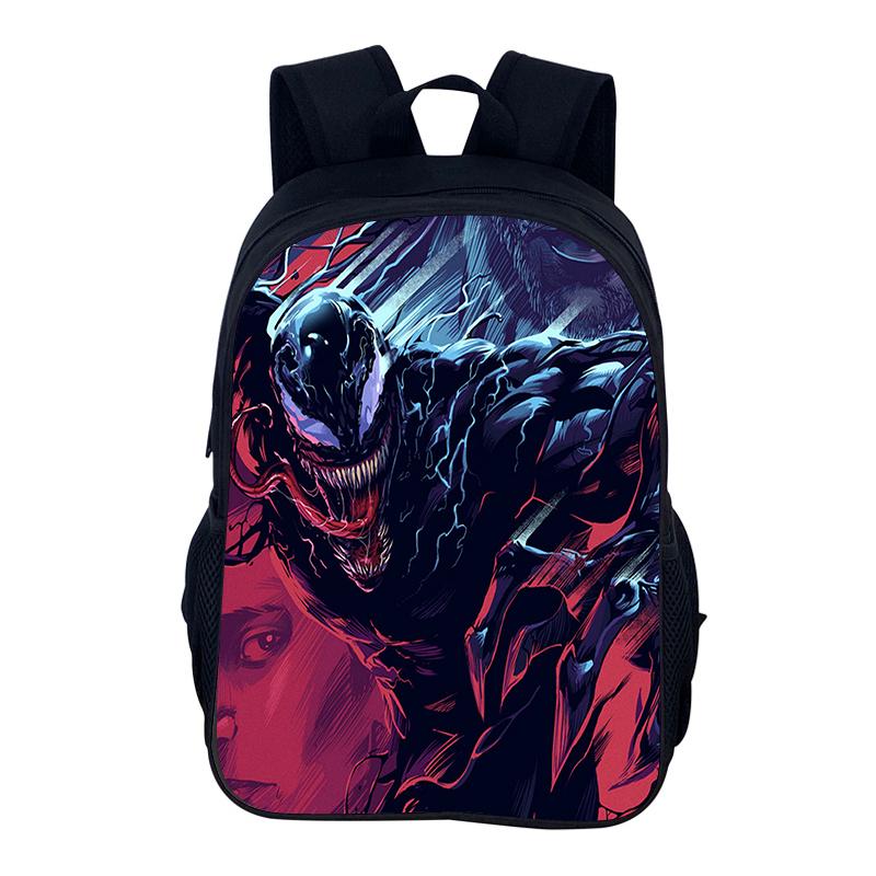 Venom School bag Superhero School Bag 40cm/15.7inch Backpack Zipper Backpack lightening Book Bags Computer Backpack
