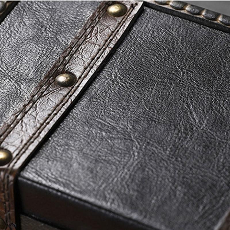 Antique European Styles Handheld Storage Box Sturdy Travel Wood Case Accessory for Clothing and Books Organization