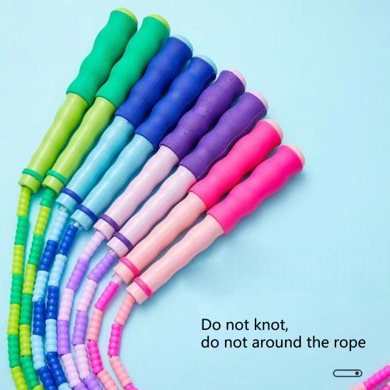 Beaded Skipping Rope Ergonomic Comfortable Grip Adjustable Flexibility Exercise PVC Physical Testing Training Jump Rope for Sports