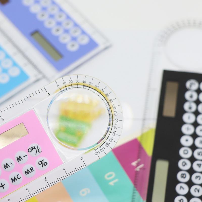 New 10cm Ruler Calculator Solar Card Mini Calculation Student Arithmetic Multifunctional Calculator Computer Digital Caliper