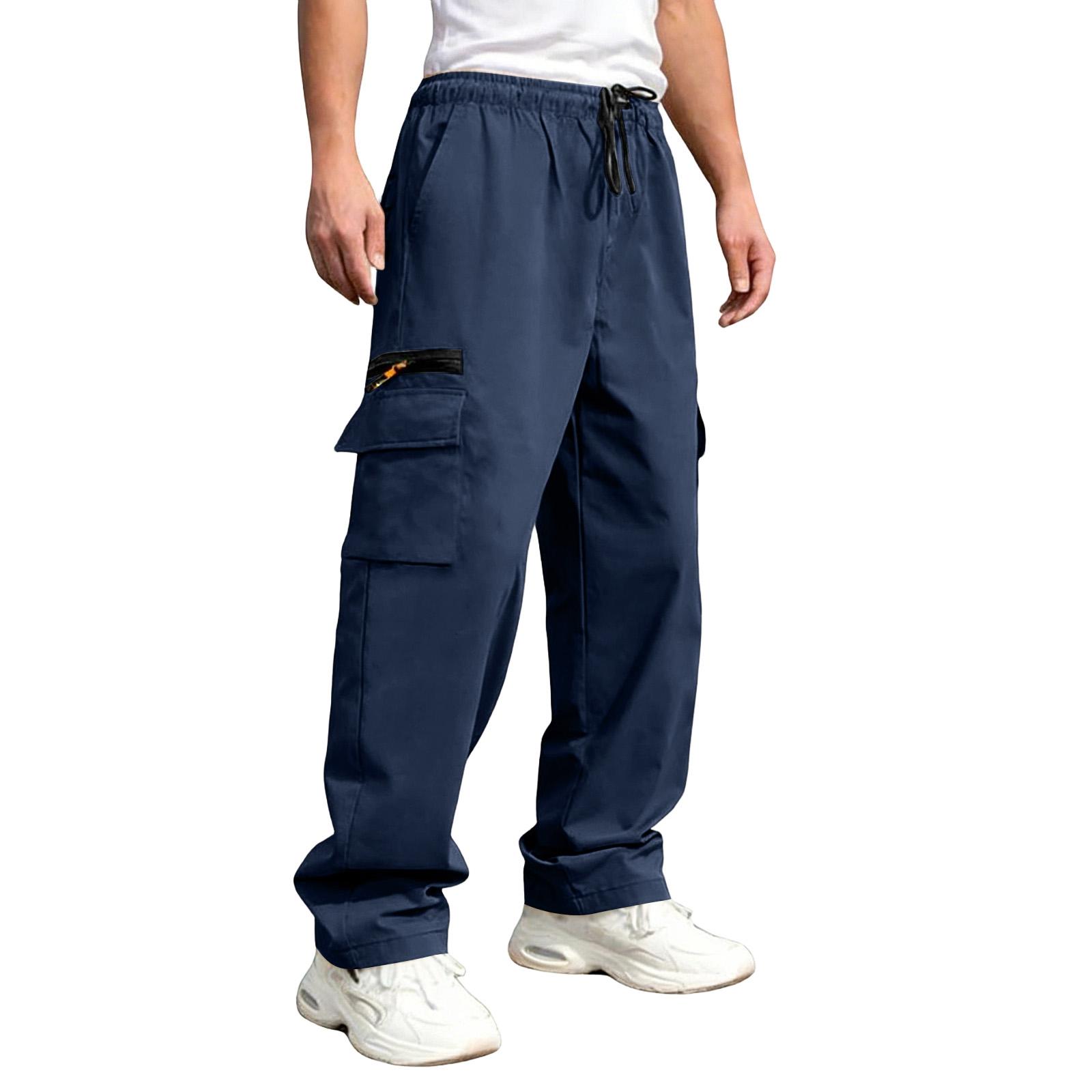 

Men s Multi-Pocket Work Pants Men s Casual Fashion Work Pants XL Темно-синій