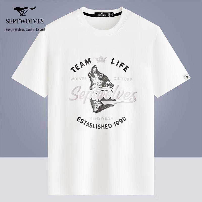 Septwolves Men s Printed Pure Cotton T-Shirt 175/92A