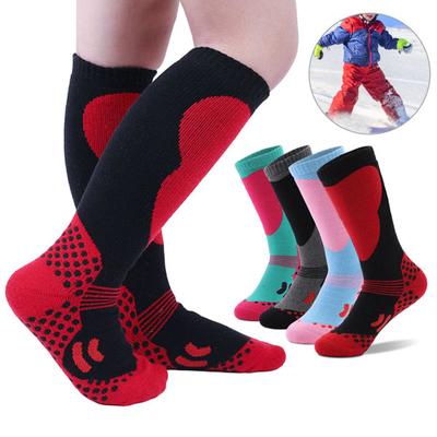 1 Paar Kinder-Winter-Skisocken, lange Röhren-Thermo-Socken aus verdickter Baumwolle, Schweißabsorption, bequeme Outdoor-Sportsocken für Jungen und Mädchen im Winter