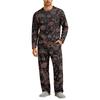 Men's Halloween Pajama Set Long Sleeve Long Pants with Crotch Buttons and Elastic Drawstring Waist