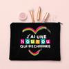 I Love My Nanny French Print Makeup Bag Travel Toiletries Organizer Pouch Women Cosmetic Case Zipper Bags Thanks Gift for Nounou