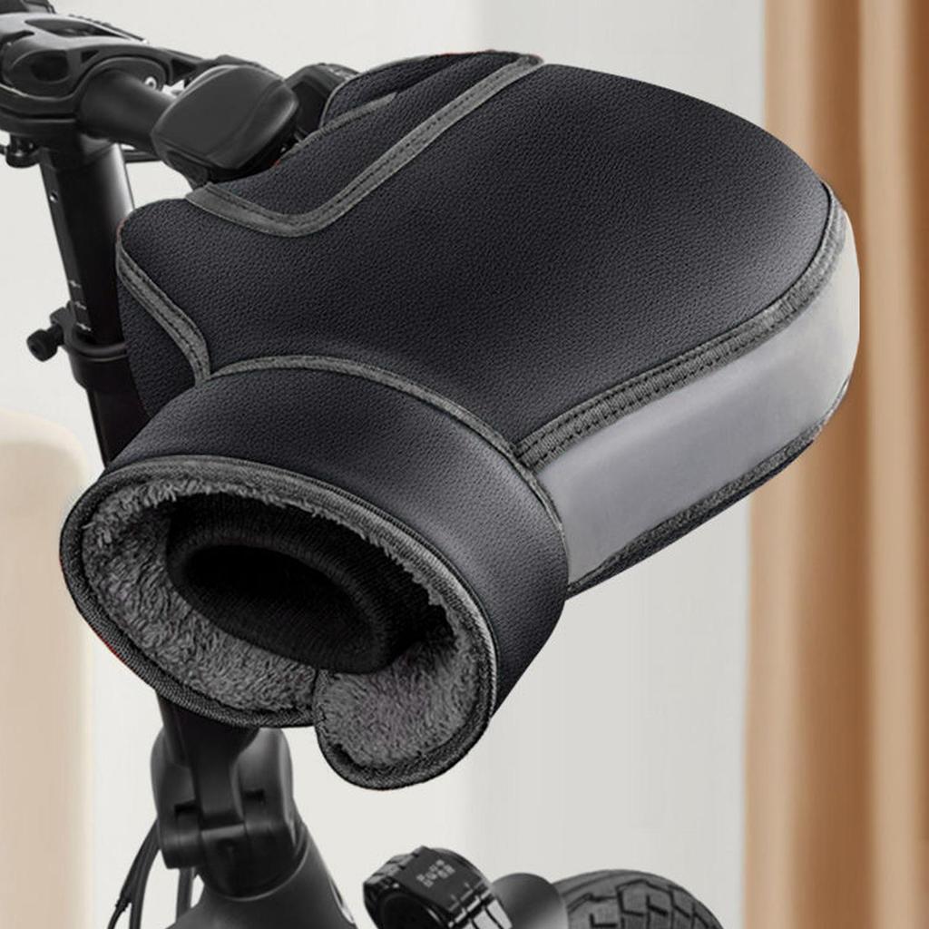 Motorcycle Handlebar Gloves Muffs Winter Warm Handle Gloves PU Waterproof Windproof Motorbike Handle Bar Hand Cover Muffs