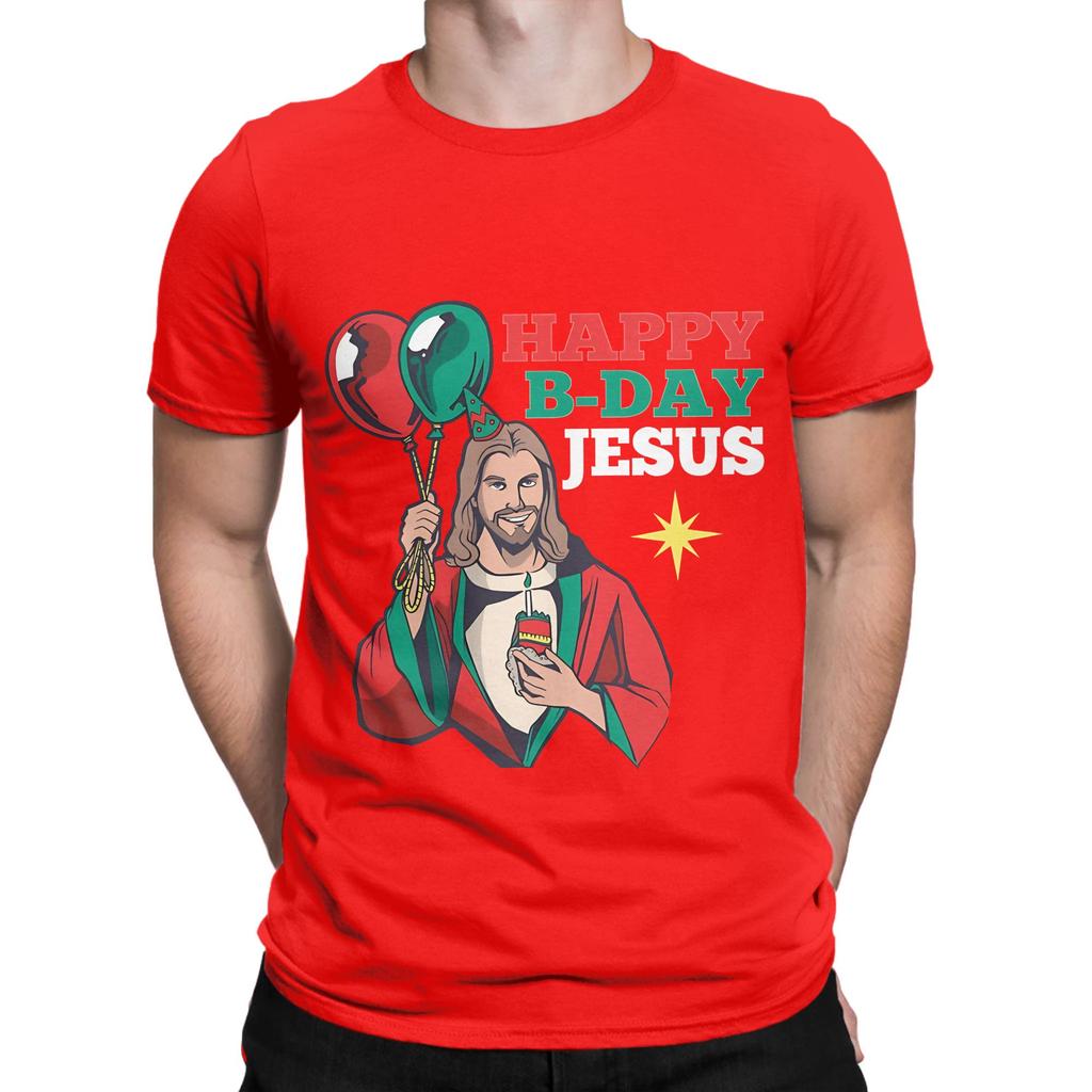 Happy Birthday Jesus a Funny Christmas Gift Novelty Graphic 100 Cotton TShirt Jesus Tees Tops For Unisex