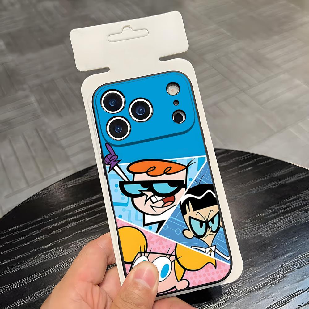 Cartoon D-Dexters L-Laboratory Phone Case For IPhone 17 Air 16 E Pro Max 15 14 13 Mini 12 Pro 11 Max Plus Black Soft Shell