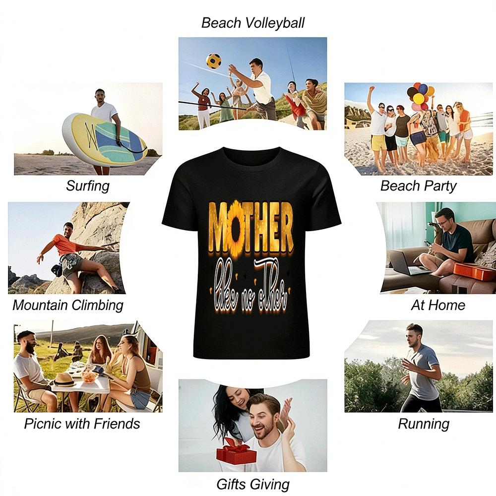 Sunflower Print Mother Like No Other Exclusive Mom Themed T-Shirt Pure cotton T-shirt