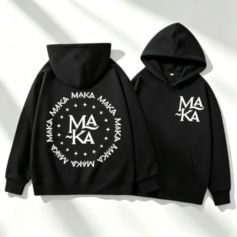 Autumn Men's Women's Hoodies Letter Maka Graphics Printing Unisex Fashion Pullover Long Sleeves Loose Casual Vintage Sweatshirts