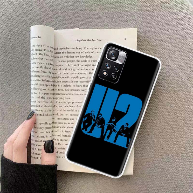 Band U2 Phone Case For Redmi Note 13 12 Pro Plus 14 15 Pro 5G 11 11T 11E 11S 10 Pro 10S 9 9S Cover Cell Clear TPU Capa Cases Sho