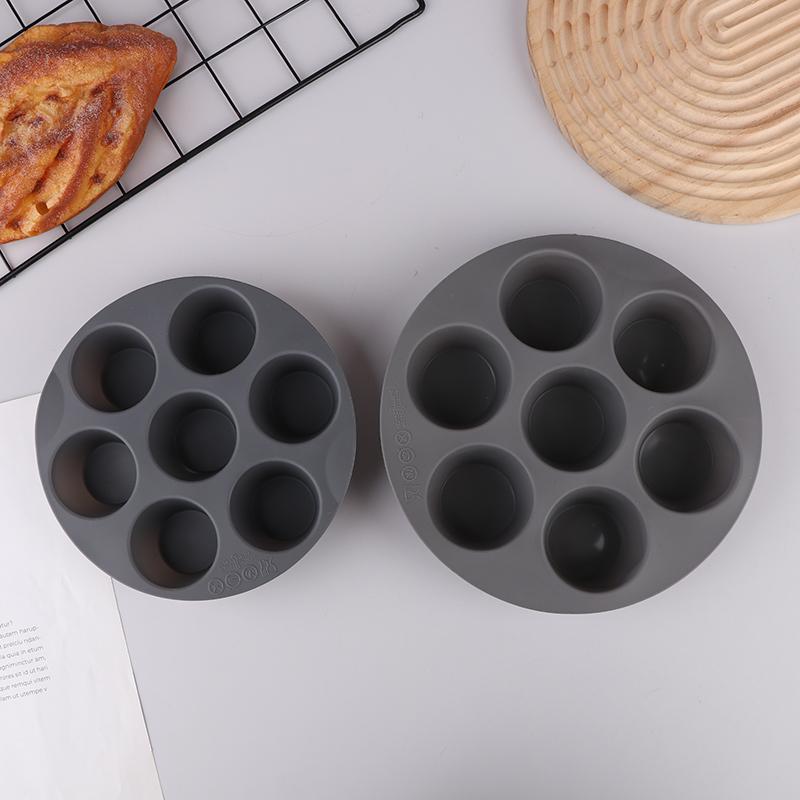 Seven-Hole Air Fryer Silicone Pad Griddle Plate Baking Tray Holder Tray Pan Accessories Silicone Cake Mold Kitchen Supplies Tool