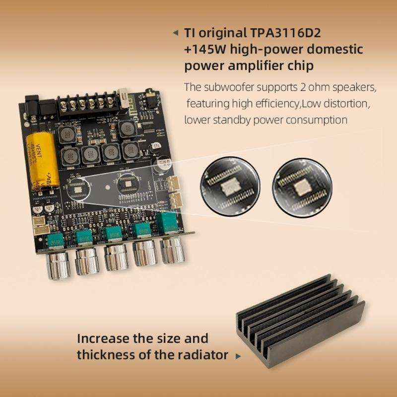 TB21PRO Upgraded 2.1 Channel Wirelsss-Compatible Amplifiers Board With Bass Speaker And Plastic Case
