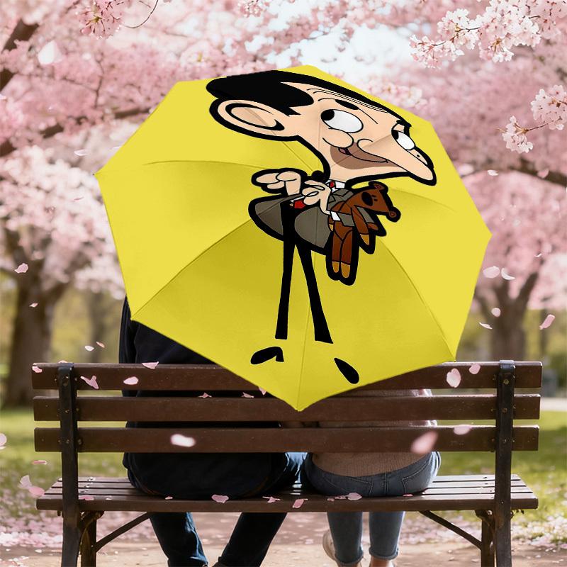 1PC Mr. Bean Umbrella-8-Rib Reinforced, Automatic Open, Lightweight & Durable, Cute Fashion Accessory for Outdoor-Y0380