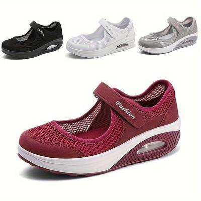 Letni Nowy Styl Buty Siatkowe na Podeszwie Kołyskowej, Duży Rozmiar, Lekkie i Wygodne Buty Damskie, Amortyzowane Powietrzem i Oddychające Buty
