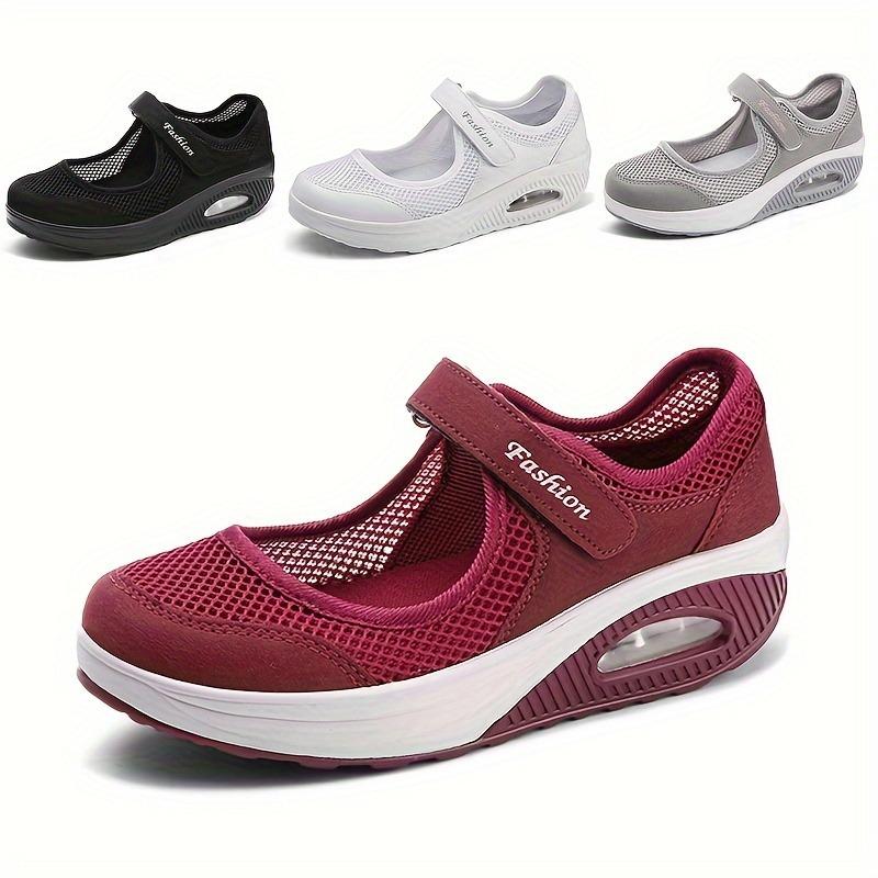 Summer New Style Mesh Rocking Shoes, Large-sized, Lightweight and Comfortable Women's Shoes, Air-cushioned and Breathable Shoes