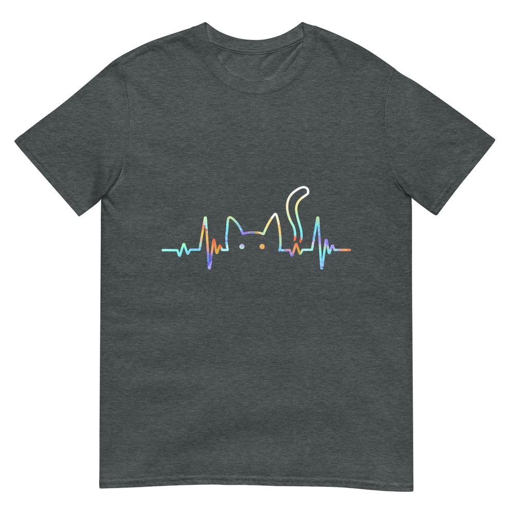 Heartbeat Cat Lover Animal Silhouette Cute Cat Tshirt