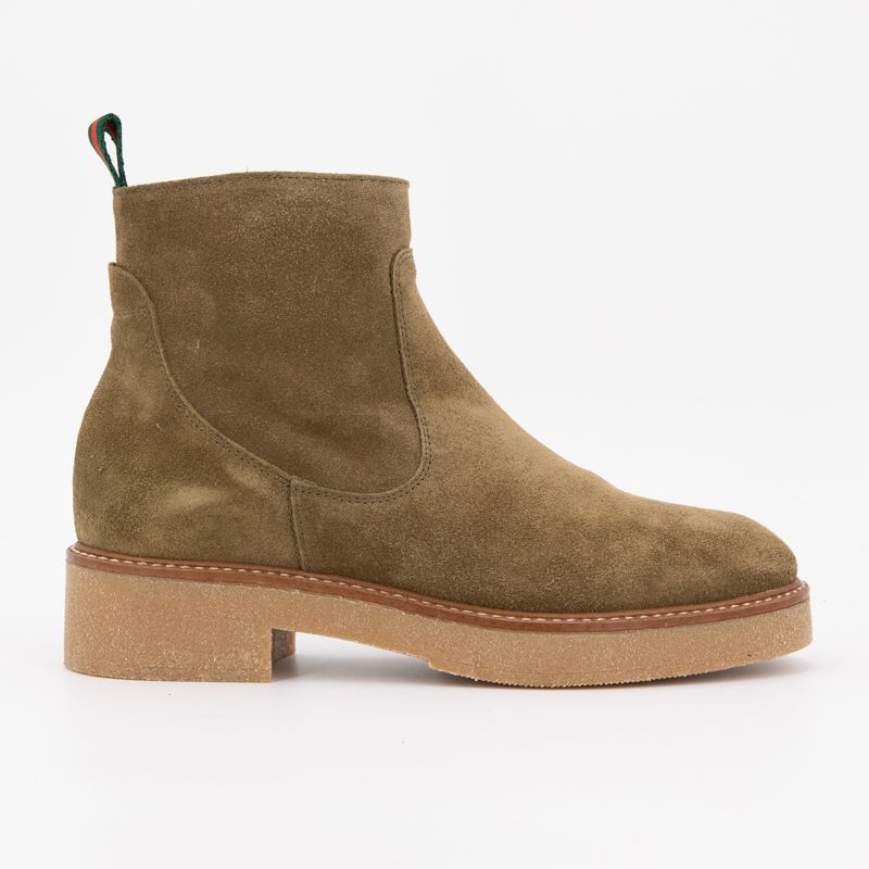 

Оливковые замшевые ботильоны на резиновой подошве Женские PATRICIA MILLER 37 хаки