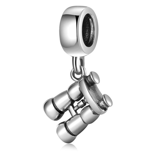 925 Sterling Silver Microphone Shape Flamingo Pink CZ Beads Fit Original Designer Charms Bracelet Bangles DIY Jewelry Making