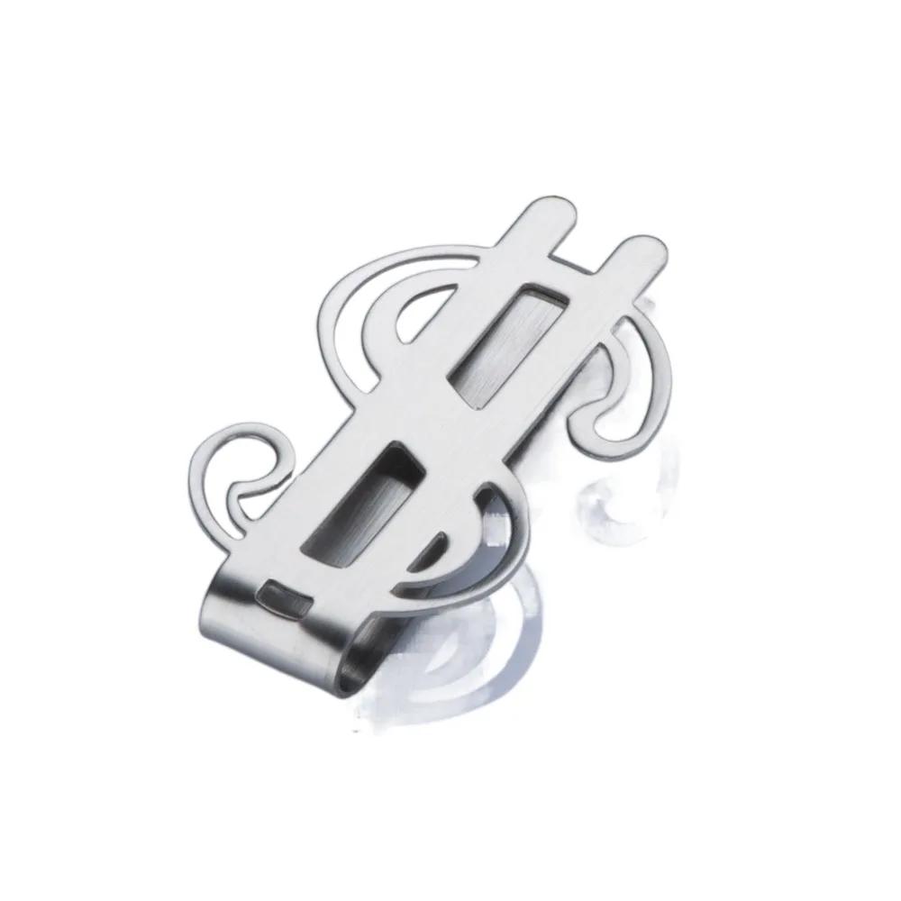 

1Pc Stainless Steel Metal Money Clip Dollar Design Fashion Simple Silver Dollar Cash Clamp Holder Wallet For Men Women